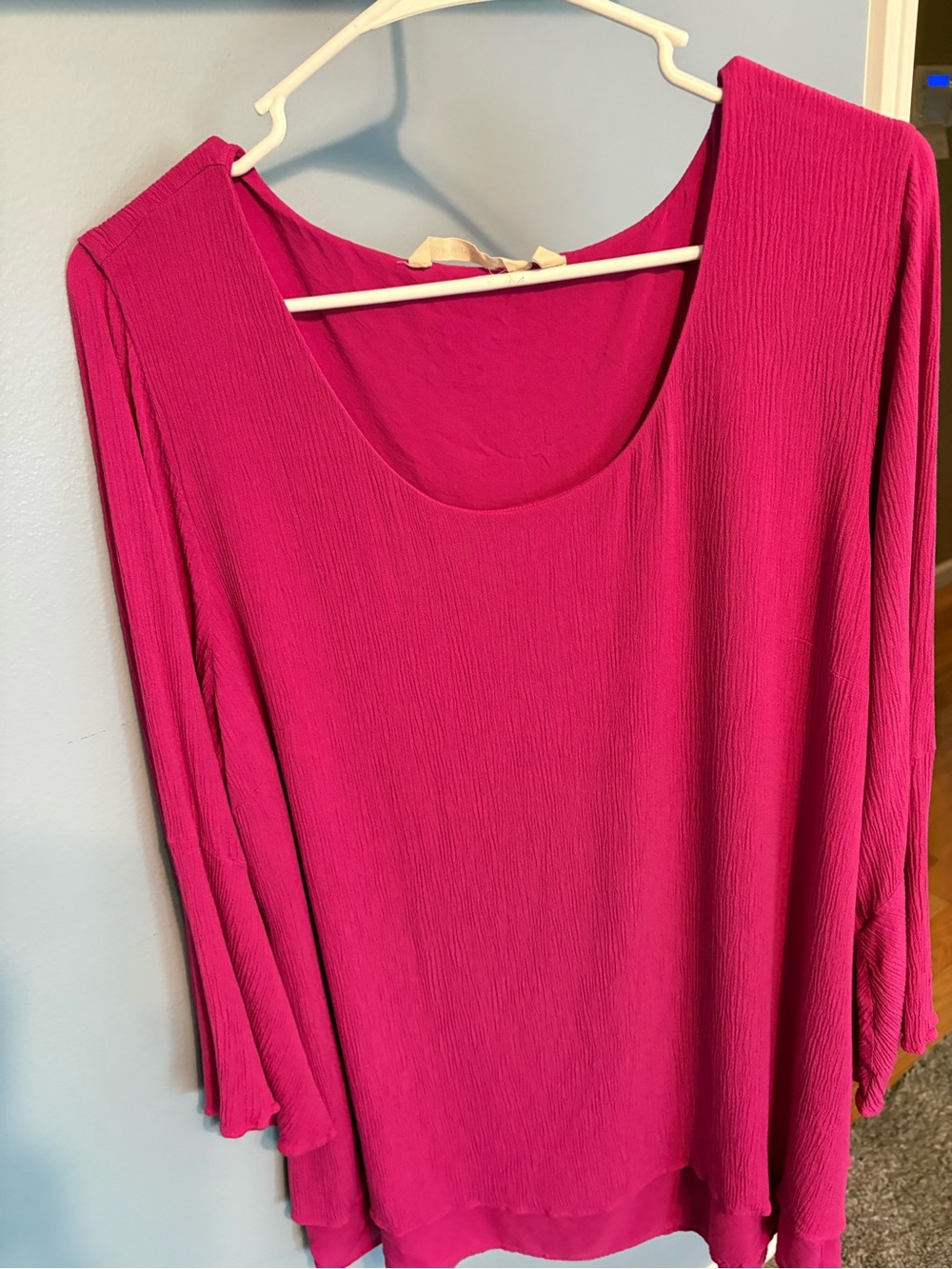 Soft Surroundings Fuchsia Scoop-Neck Long Sleeve Top